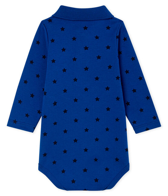 Langärmliger Baby-Body mit Polokragen für Jungen blau LIMOGES/blau SMOKING