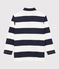 Langärmeliges Kinder-Poloshirt für Jungen blau SMOKING/weiss MARSHMALLOW