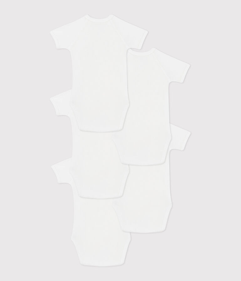 5er-Set kurz&auml;rmelige Wickelbodys aus Baumwolle vielfarbig