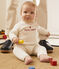 Zweiteiliges Baby-Set aus Woll- und Baumwoll-Strick weiss MARSHMALLOW