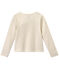 Gestreifter Mädchen-Cardigan weiss MARSHMALLOW/braun EM DORE