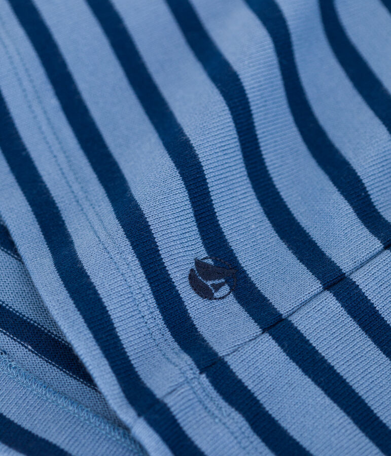 Gekn&ouml;pftes Damen-Streifenshirt Marini&egrave;re aus Baumwolle blau/blau