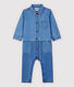 Langer Baby-Overall aus hellem Denim für Jungen.