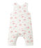 Gesteppte Baby-Mädchen-Latzhose aus gedoppeltem Jersey weiss LAIT/weiss MULTICO