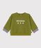 Baby-Sweatshirt aus Baumwolle mit Petit Bateau Vintage-Motiv gr&uuml;n