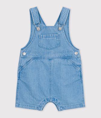 Kurze Baby-Latzhose aus leichtem Denim