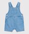 Kurze Baby-Latzhose aus leichtem Denim blau DENIM CLAIR