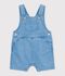 Kurze Baby-Latzhose aus leichtem Denim blau