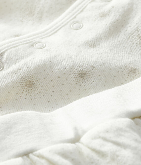 Zweiteiliges Baby-Set aus Doppeljersey, weiss MARSHMALLOW/beige PERLIN