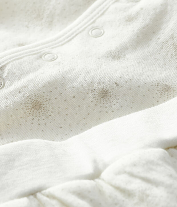 Zweiteiliges Baby-Set aus Doppeljersey, weiss/grau