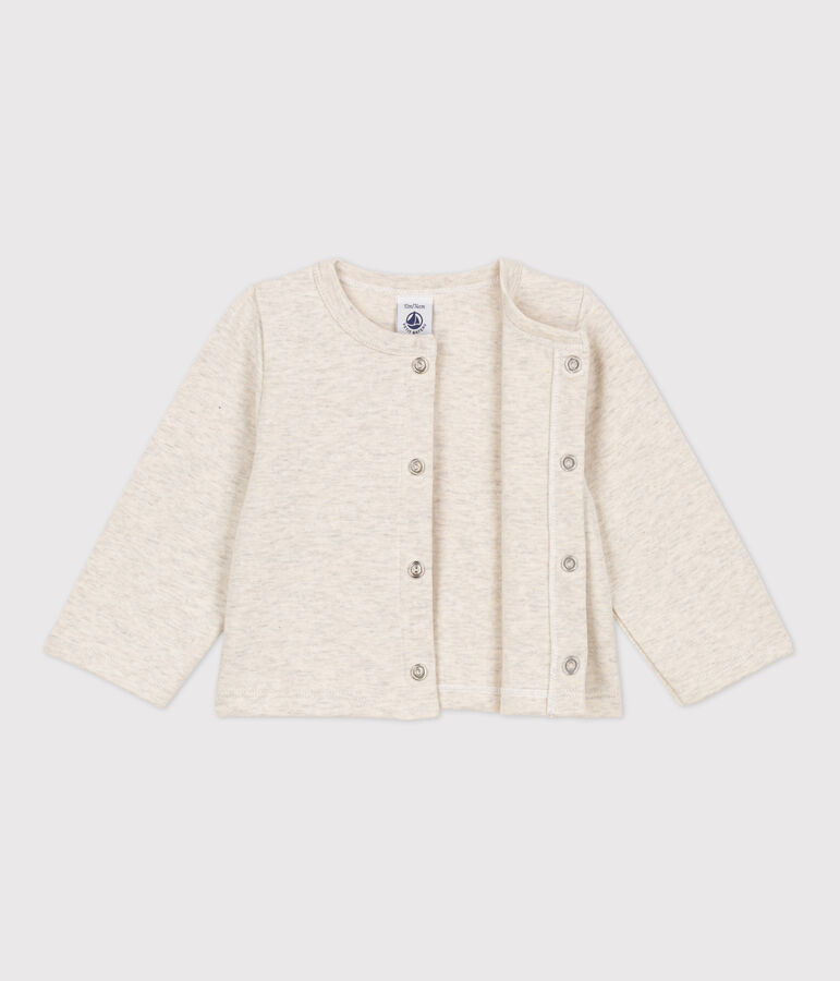 Baby-Cardigan aus dickem, einfarbigem Jersey beige