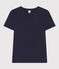 Eng anliegendes T-Shirt mit Rundhalsausschnitt aus Baumwolle für Damen blau SMOKING