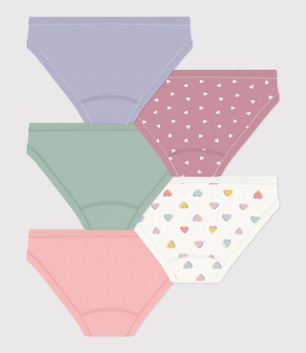 Set Kinder-Slips aus Baumwolle mit Herzmotiv vielfarbig