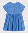 Kurzärmeliges Kinder-Kleid mit englischer Stickerei für Mädchen blau GAULOISE