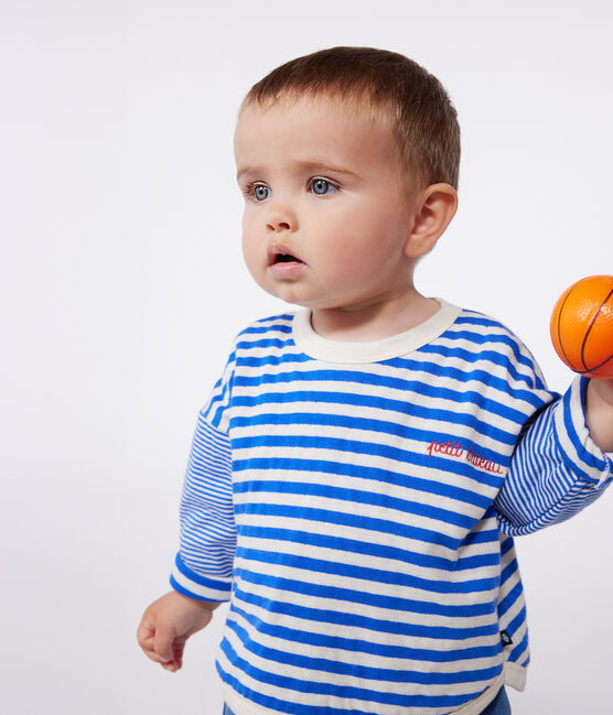 Langärmeliges Baby-T-Shirt aus Baumwolle mit Streifen PERSE/ AVALANCHE