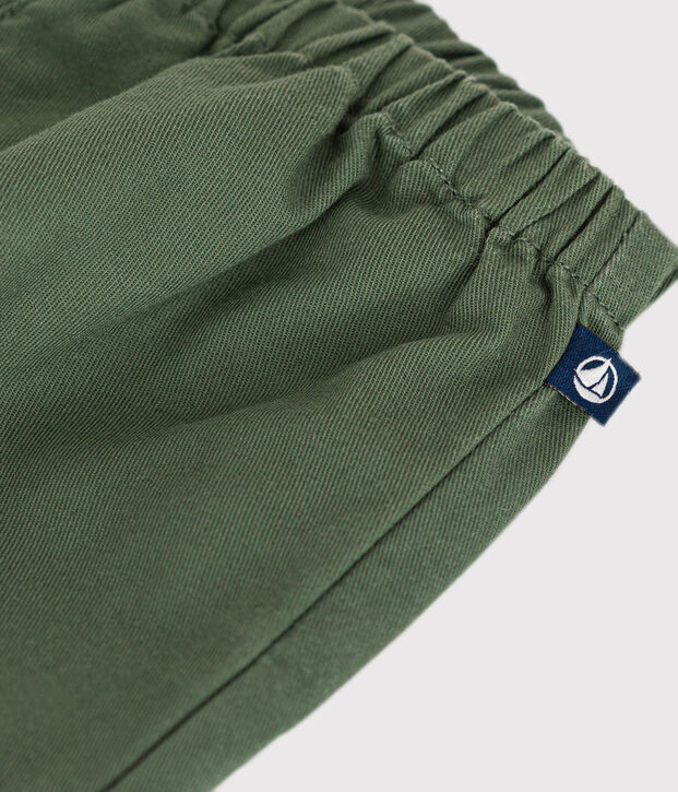 Baby-Hose aus Baumwolle und Leinen gr&uuml;n