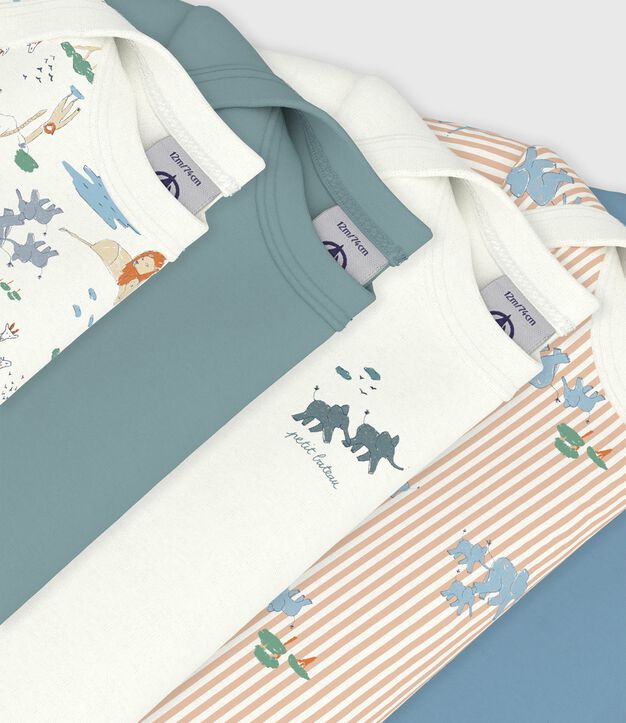 Set kurz&auml;rmelige Baby-Bodys aus bedruckter Baumwolle vielfarbig