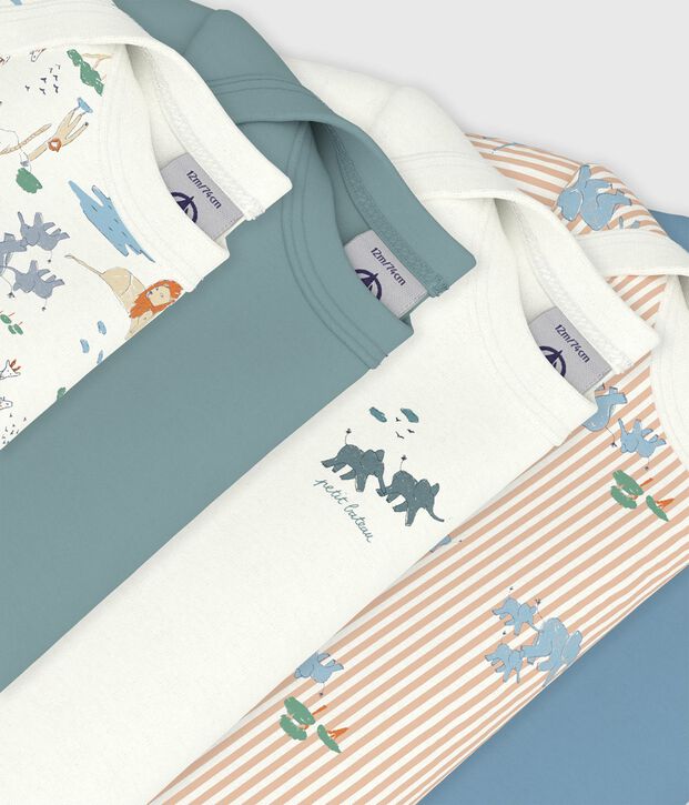 Set kurz&auml;rmelige Baby-Bodys aus bedruckter Baumwolle vielfarbig