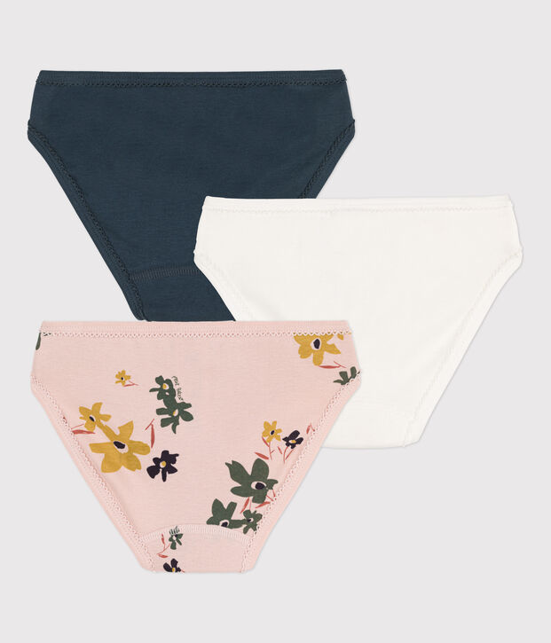 3er-Set Slips aus Baumwolle mit Blumenmotiv f&uuml;r M&auml;dchen vielfarbig