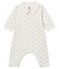 Gemusterter baby-bodyjama ohne füsse jungen 1x1-gerippt weiss MARSHMALLOW/weiss MULTICO