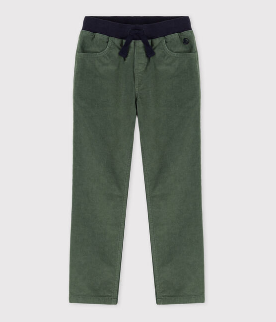 Gerade geschnittene Kinder-Cordhose grün VALLEE