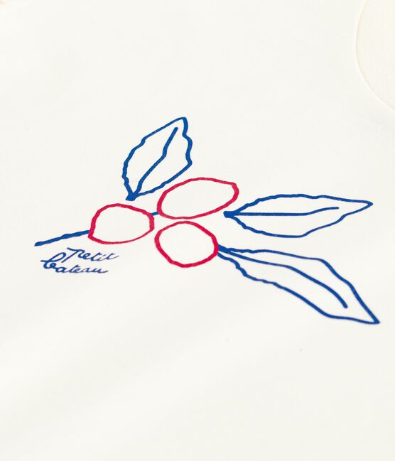 Kurzärmeliges Kinder-T-Shirt mit Muster naturfarben MILK
