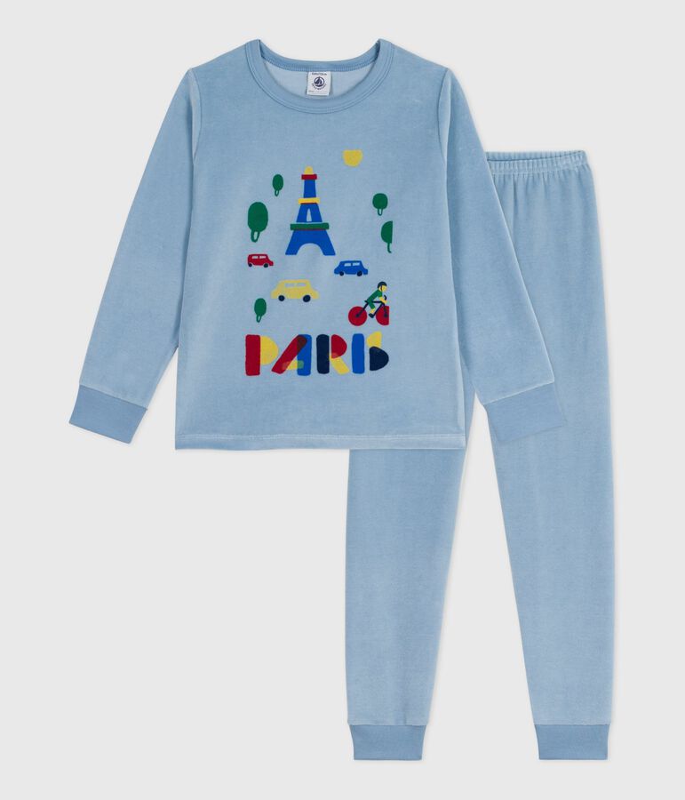Kinder-Pyjama aus Nicki blau