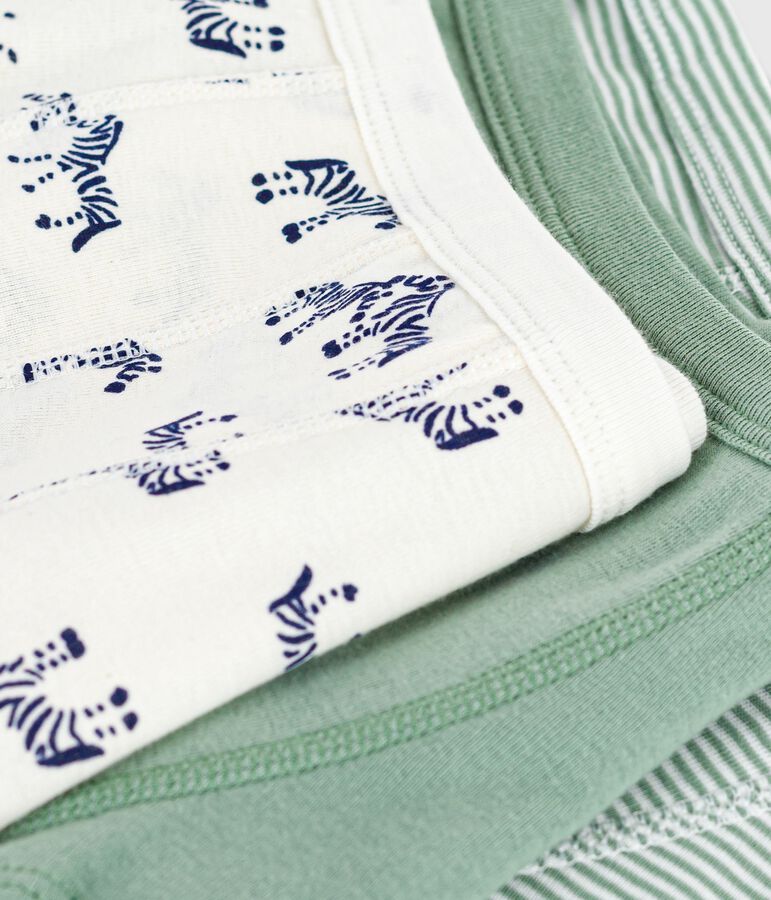 Set Kinder-Boxershorts aus Baumwolle mit &uuml;berzogenem Bund mit Zebra-Motiv vielfarbig
