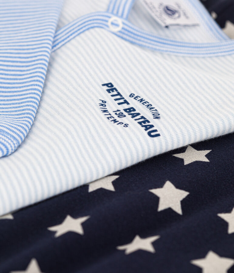 2er-Set Strampler aus Baumwolle mit Ringelstreifen bzw. Sternen vielfarbig