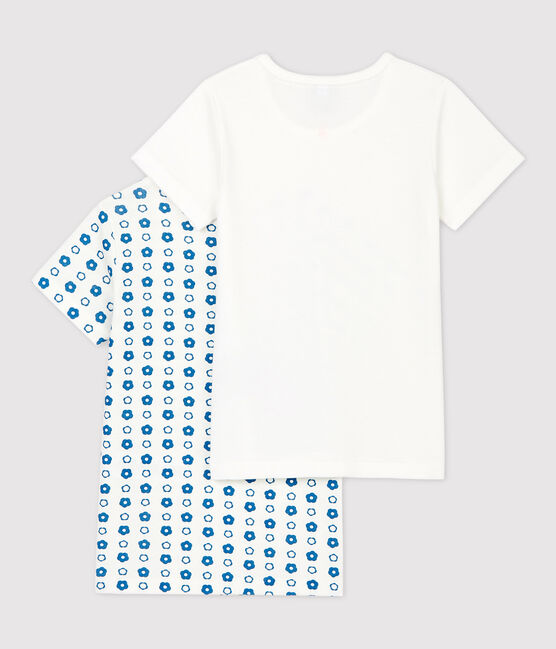 2er-Set kurzärmelige T-Shirts aus Bio-Baumwolle mit Blumenmuster für Mädchen variante 1