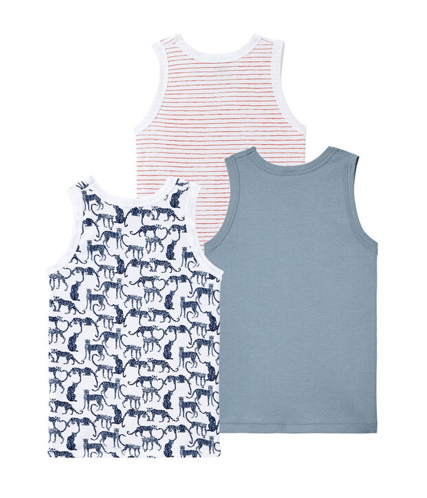 Jungen-Unterhemden im 3er-Set weiss