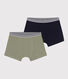 2er-Set einfarbige Boxershorts aus Baumwolle und Elastan für Jungen