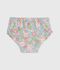 Baby-Badehose mit R&uuml;schen und Blumenmuster blau/vielfarbig