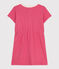 Kurzärmeliges Kinder-Kleid aus einfarbiger Baumwolle  rosa PEONIA