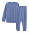Pyjama aus angerautem, extra warmem Bouclé-Frottier für kleine Jungen blau MAJOR/grau SUBWAY