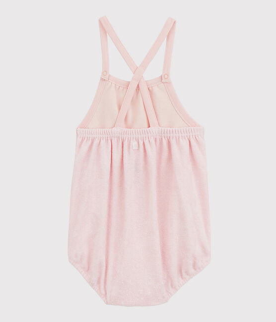 Baby-Einteiler aus Bio-Baumwoll-Frottee in Rosa für Mädchen rosa MINOIS