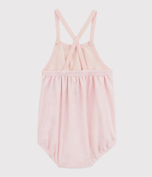 Baby-Einteiler aus Bio-Baumwoll-Frottee in Rosa f&uuml;r M&auml;dchen rosa