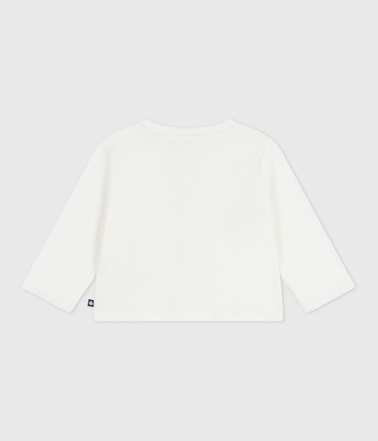 Baby-Cardigan aus einfarbiger Baumwolle weiss