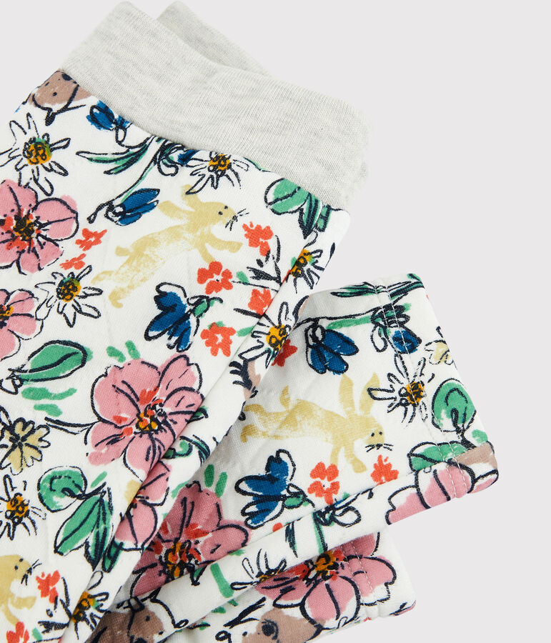 Gesteppte Baby-Hose weiss/vielfarbig