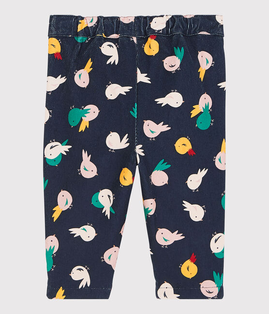 Baby-Hose aus Velours. blau SMOKING/weiss MULTICO
