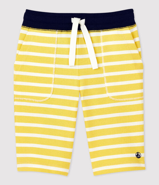 Bermudas aus Baumwolle für Jungen gelb ORGE/weiss MARSHMALLOW