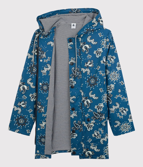 Klassische Regenjacke aus recyceltem Material und BIO-Baumwolle blau BRASIER
