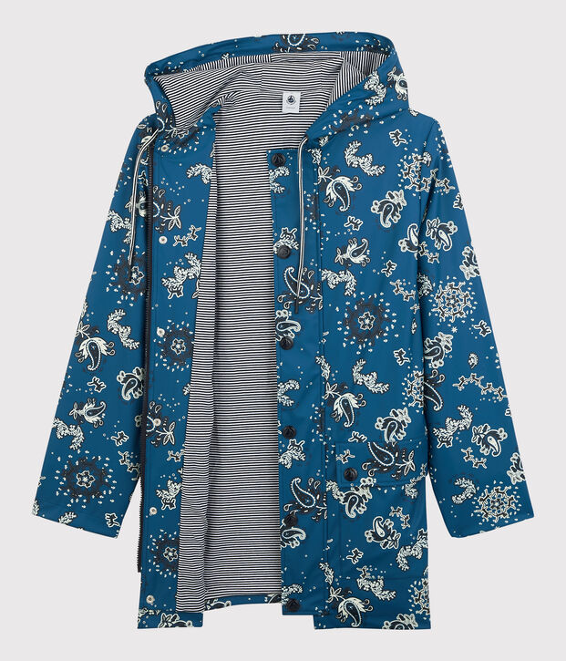 Klassische Regenjacke aus recyceltem Material und BIO-Baumwolle blau