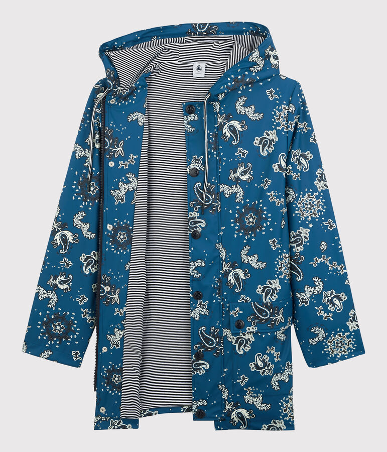 Klassische Regenjacke aus recyceltem Material und BIO-Baumwolle blau
