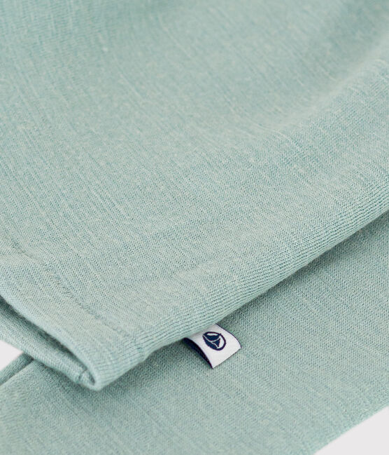 Langärmeliges T-Shirt aus Wolle und Baumwolle grün PAUL