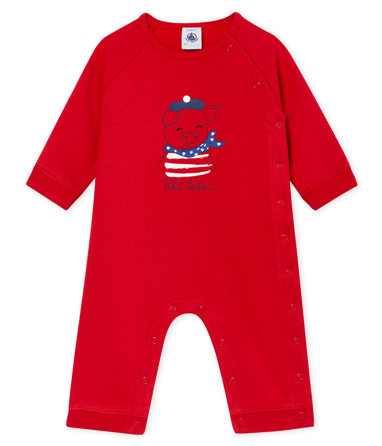 Unisex Baby Overall aus Molton rot