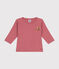 Langärmeliges Baby-T-Shirt aus Baumwolle rosa ROSEWOOD