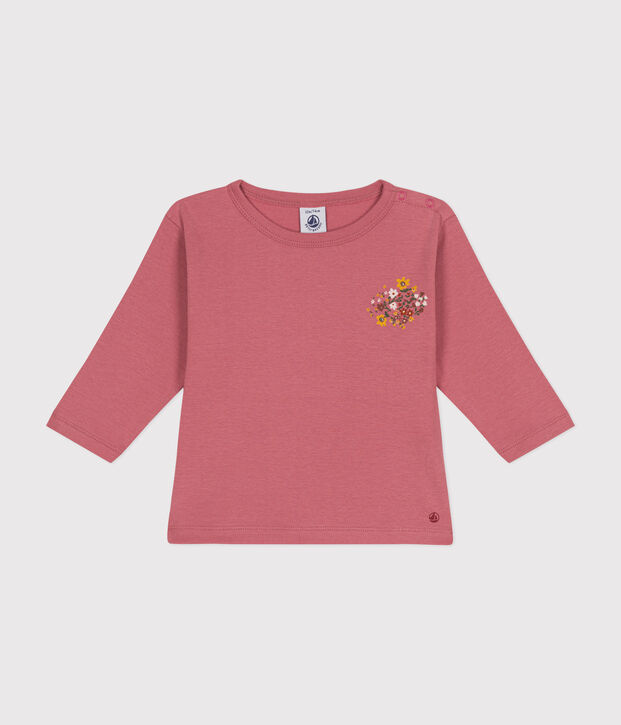 Lang&auml;rmeliges Baby-T-Shirt aus Baumwolle rosa