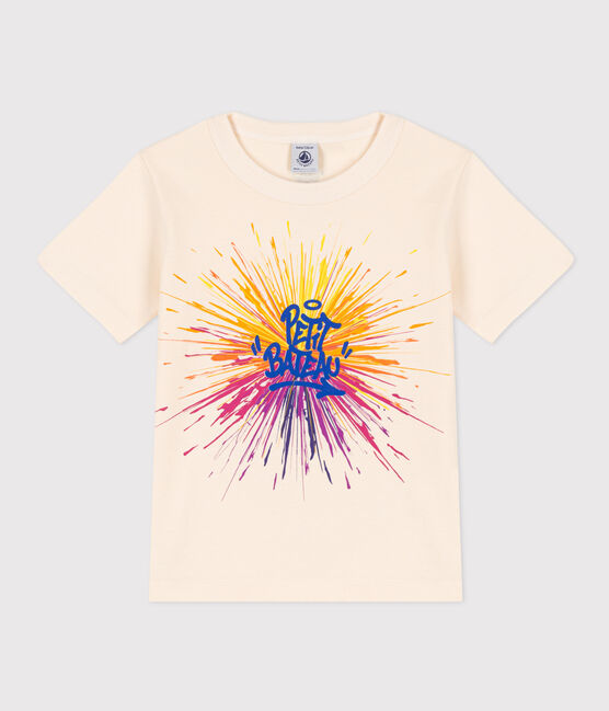 Kurzärmeliges T-Shirt aus Baumwolle für Kinder/Jungen weiss AVALANCHE/ MULTICO