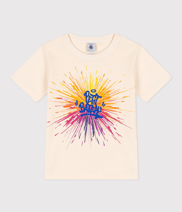 Kurz&auml;rmeliges T-Shirt aus Baumwolle f&uuml;r Kinder/Jungen naturfarben/vielfarbig